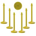 Montour Line Yellow Plastic Stanchion (6 pack), 2.5 in Diameter, and 50 Ft of Chain PLS-YW-25-KIT-6-50